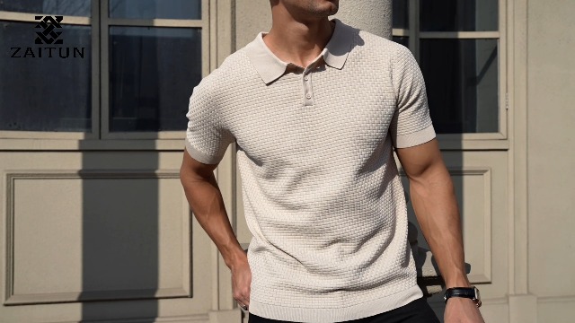 Zaitun Men's Knit Polo Shirts Business Casual Slim Fit Dress